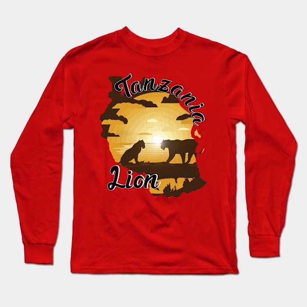 Lions Family in Tanzania Safari Long Sleeve T-Shirt by Chipity-Design